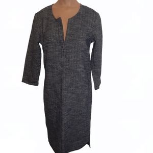 Humanoid Deep V Neck Wool Blend Tunic Midi Dress SZ S
